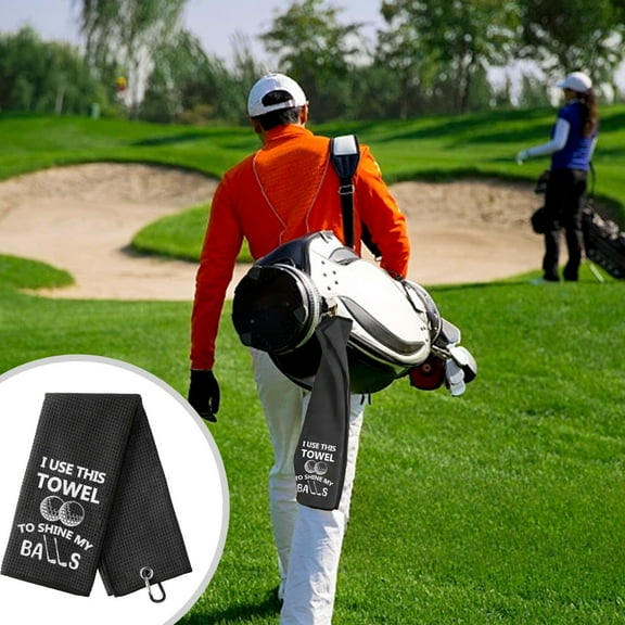 DAMAI Embroidered Funny Golf Towel for Men,I Use This Towel To Shine my Balls Golf Towel,Golf Accessories for Men,Retirement Gifts for Men Golfer