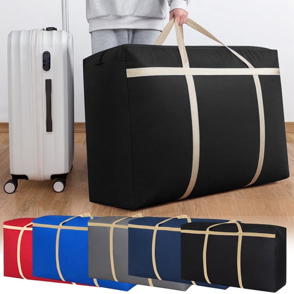 DAMAI Extra Large Moving Bag, Heavy Duty Storage Bag with Strong Zipper Handles, Thickening Oxford Cloth Travel Duffel Bags for Clothing, Pillow, Quilt, Blanket, Space Saving(Gray)