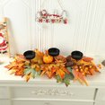 thumbnail image 1 of DAMAI Fall Centerpiece Table Decorations, 23.6'' L Assorted Artificial Pumpkins,Berries, Maple Leaves with 3 Candle Holders,Autumn Table Centerpiece for Harvest Party Thanksgiving Halloween, 1 of 7