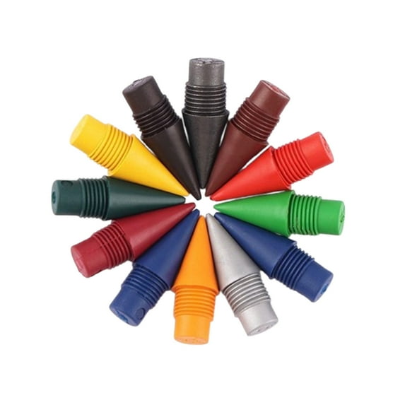 DAMAI Forever Pencil, Metal Alloy Writing Instrument, Pencil That Never Needs Sharpening, Reusable with 12 Colors Replaceable Nibs for Home Office Writing & Drawing(12 Pcs Color Nibs)