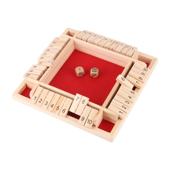 DAMAI Four-Sided Flip Card Game Toys, Shut The Box-Wooden Dice Board Game, Upgraded Wooden Dice Games for 2-4 Players, Improves Mathematical Skills for Home, Party or Bar