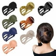 thumbnail image 1 of DAMAI French Flat Hair Clips, 3.35 Inch Curved Hair Claw Clips Alligator Hair Barrettes Volume,8-shaped No Slip Hair Clips Volume Strong Hold Clip Hair Claw for Women, 1 of 6