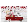 thumbnail image 1 of DAMAI Front Door Mat Indoor Outdoor Valentine's Day Red Truck Roses Wood Grain Non-Slip Doormat Low Profile Patio Porch Entryway Rug 16" x 24" Love Balloons, 1 of 6