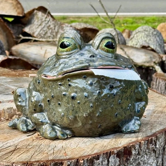 DAMAI Funny Toad Ceramic Tissue Holder,3D animal shaped tissue box,Novelty and Unique Home Decorative Holder for Bathroom Kitchen Bedroom Living Room Office Housewarming & Seasonal Gifting