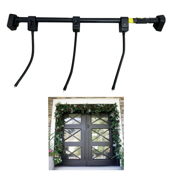 DAMAI Garland Hangers for Front Door,Adjustable Fits 32"- 80" Doors,Heavy-Duty Christmas Decoration Holder for Wreaths, Lights & Garland,No Screws, Drilling
