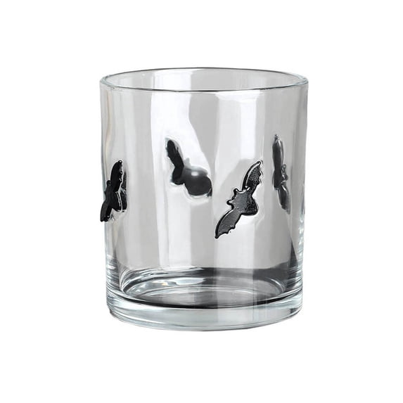 DAMAI Ghost Design Embossed Glass Cup, Halloween Clear Glass Wine Water Cup with Embossed Ghost Pumpkin Design & Festive Style, Home Party Tableware Decor for Fall Celebration