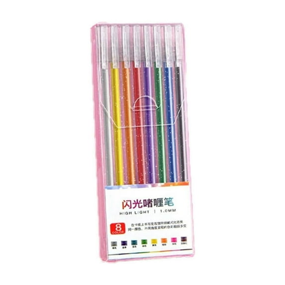 DAMAI Glitter Gel Pen Set, 2026 New 8 Colors with Glitter Sparkle Coloring Art Gel Pen Set for Coloring Book, Drawing Art Supplies, Creative Tools For Cards, Coloring For Craft Work