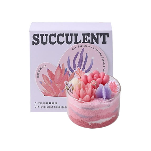 DAMAI Green Cactus Candle DIY Kit,Colorful Succulent Cactus Candle Aromatherapy,for Home Indoor, Office, Wedding Gift, Birthday, Party,Cotton Wick and Glass Jar