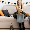 thumbnail image 1 of DAMAI Halloween Bags, Halloween Gingham Bags with Handle, Reusable Halloween Candy Basket Tote, Candy Bag Halloween Decoration Gifts for Halloween Party Favor Supplies (Black), 1 of 7