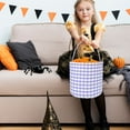 thumbnail image 1 of DAMAI Halloween Bags, Halloween Gingham Bags with Handle, Reusable Halloween Candy Basket Tote, Candy Bag Halloween Decoration Gifts for Halloween Party Favor Supplies (Purple), 1 of 7
