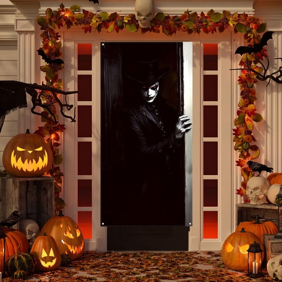 DAMAI Halloween Door Hanging Curtain Party Festival Scene Layout Supplies Decorative Porch Hanging Cloth