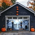 thumbnail image 1 of DAMAI Halloween Garage Door Decorations,13x5.9ft Creepy Cemetery Skeleton Dance Backdrop Halloween Garage Door Banner Cover Horror Night Forest Graveyard Background Spooky Party Decor, 1 of 6