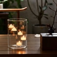 thumbnail image 1 of DAMAI Halloween Glass Hurricane Candle Holder, Multi Tier Floating Clear Cylindrical Glass Candle With 5 Built‑In Mini Holders,Modern Tabletop Decor For Bedroom Dining Room Wedding Home Decor, 1 of 6