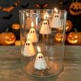 thumbnail image 1 of DAMAI Halloween Glass Hurricane Candle Holder, Multi Tier Floating Clear Cylindrical Glass Candle With 5 Ghost Candles,Modern Tabletop Decor For Bedroom Dining Room Wedding Home Decor, 1 of 5