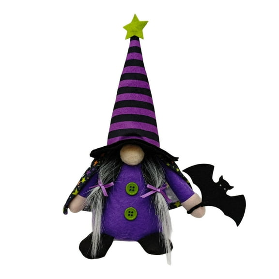 DAMAI Halloween Gnomes Decorations,10 inch Standing Black Purple Swedish Tomte Gnome Nisse Scandinavian Elf Dwarf Figurine, Plush Gnomes Halloween Decorations for Table Window Home Office Decor Gift