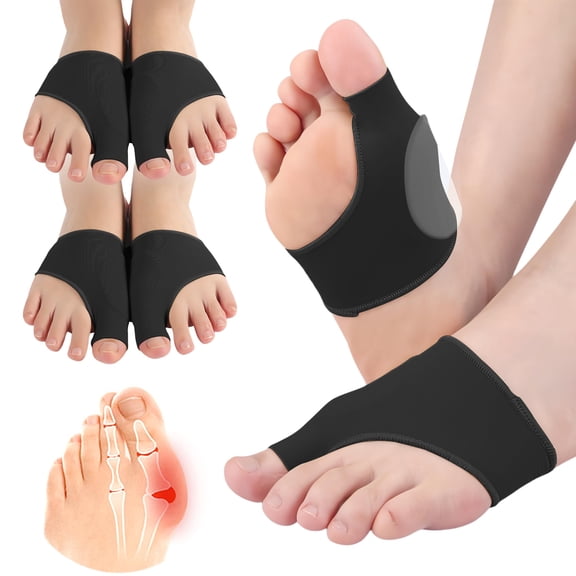 DAMAI Hallux Valgus Correction Socks, Hallux Valgus Bandage with Gel Pads, Toe Separator to Relieve Foot Pain from Friction, Chafing and Pressure, for Men and Women, Black