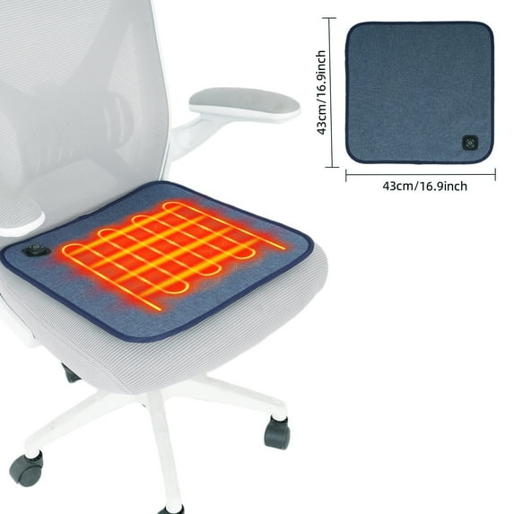 DAMAI Heated Seat Cushion for Office Chair, Heated Chair Pad with Adjustable Temperature & Timer, Auto Shut-Off Protection, Soft Plush Cover, Non-Slip Bottom for Office Chair & Wheelchair