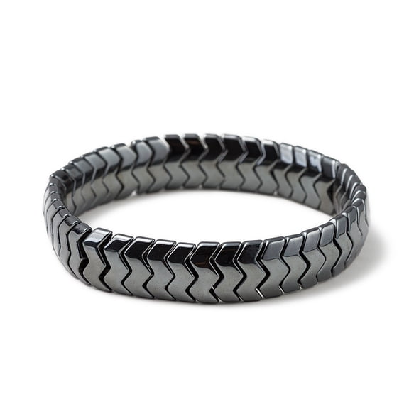 DAMAI Hematite Bracelet for Men, Naturally Support T-Levels, Natural Stone for Focus Inspirational Reclaim Your Edge & Confidence Beads Healing Bracelets Stretch With Box Gift Jewelry