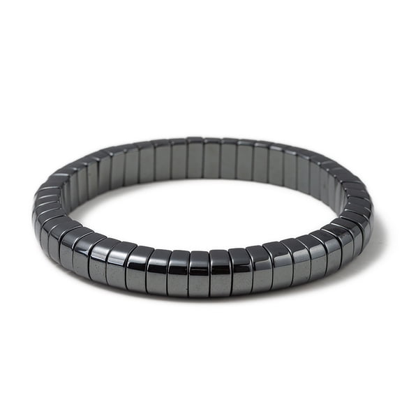 DAMAI Hematite Bracelet for Men, Naturally Support T-Levels, Natural Stone for Focus Inspirational Reclaim Your Edge & Confidence Beads Healing Bracelets Stretch With Box Gift Jewelry