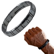 DAMAI Hematite Bracelet for Men, Naturally Support T-Levels, Natural Stone for Focus Inspirational Reclaim Your Edge & Confidence Beads Healing Bracelets Stretch With Box Gift Jewelry
