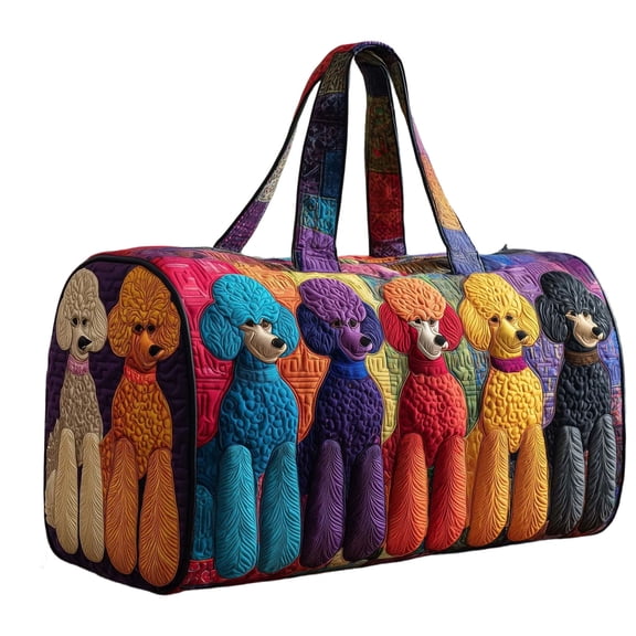 DAMAI Hippie Van Quilted Duffle Bag,Boho Vintage Floral Weekender Travel Bag,Large Capacity Lightweight Gym Tote for Women