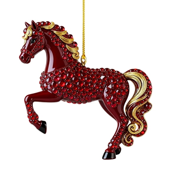 DAMAI Horse Christmas Ornament 2025, Horse Ornaments for Christmas Tree, Acrylic Western & Equestrian Theme Acrylic Horse Decorations,Vintage Farm Animal Hanging Ornaments for Xmas Tree,Home Decor