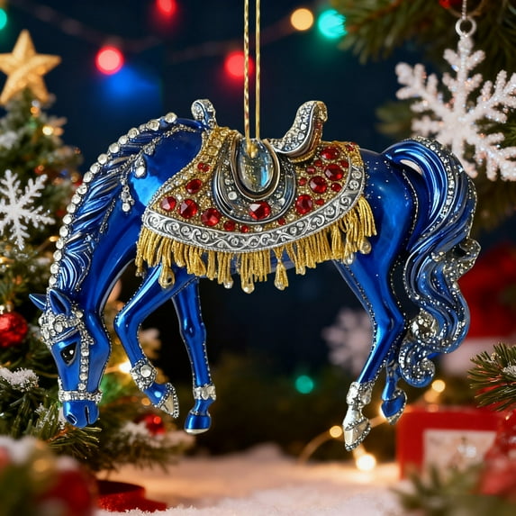 DAMAI Horse Christmas Ornaments 2025, Vintage Farm Animal Hanging Ornaments, Christmas Tree Hanging Ornament Xmas Decorations for Horse Lovers Horses Xmas Tree Ornament