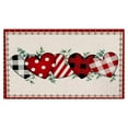 thumbnail image 1 of DAMAI Indoor Doormat Valentine's Day Red Heart Eucalyptus Leaves Non-Slip Entryway Rug Absorbent Door Mats, Boho Stripe Retro Linen Washable Front Doormat,15.7”x23.6”, 1 of 6