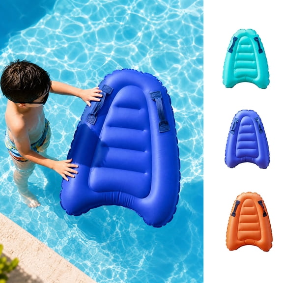 DAMAI Inflatable Surf Body Board with Handles,Heavy‑Duty PVC Inflatable Bodyboard,Foldable Portable Water Float Board for Swimming Pool Summer Beach Outdoor Water Sports Equipment