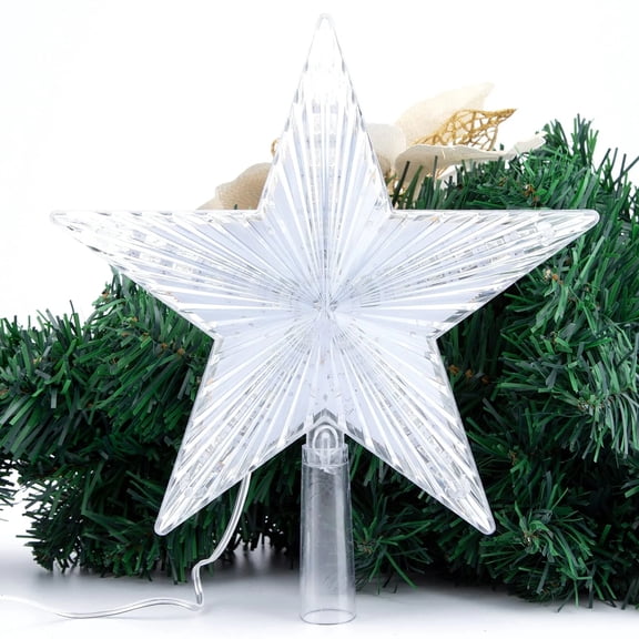 DAMAI LED Christmas Tree Topper Star Light, Color Changing Star Tree Topper Light Xmas Decoration for Christmas Trees Night Lamp, Twinkling Color Changing Star Lights, Christmas Yard and Porch Décor