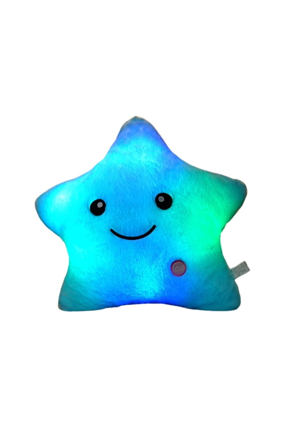 LED Twinkle Star Shaped Plush Pillow,Cute LED Night Light Up Throw Pillow Inserts Star Stuffed Animals Plush,Decorative Blue Throw Pillows for Couch,Sofa,Bed,Room,Office