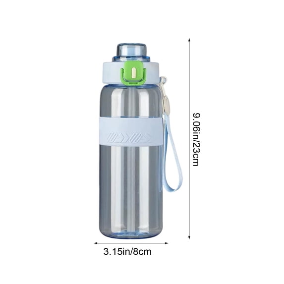 DAMAI Large-Capacity Sports Water Bottle, Leakproof BPA Free Plastic Fitness Bottle with Straw & Spout Lid & High Temperature Resistant Design, Reusable Water Bottle for Gym Hiking Travel Outdoor