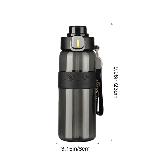 DAMAI Large-Capacity Sports Water Bottle, Leakproof BPA Free Plastic Fitness Bottle with Straw & Spout Lid & High Temperature Resistant Design, Reusable Water Bottle for Gym Hiking Travel Outdoor