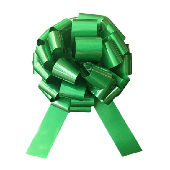 DAMAI Large Gift Glitter Bow 12" Pull String Bow, Giant Round Shape Present Bows, Perfect For Gift Wrapping Big Presents Cars Bikes & More(Green)