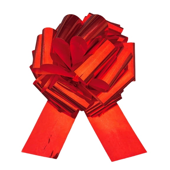 DAMAI Large Gift Glitter Bow 12" Pull String Bow, Giant Round Shape Present Bows, Perfect For Gift Wrapping Big Presents Cars Bikes & More(Red)