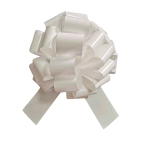 DAMAI Large Gift Glitter Bow 12" Pull String Bow, Giant Round Shape Present Bows, Perfect For Gift Wrapping Big Presents Cars Bikes & More(White)