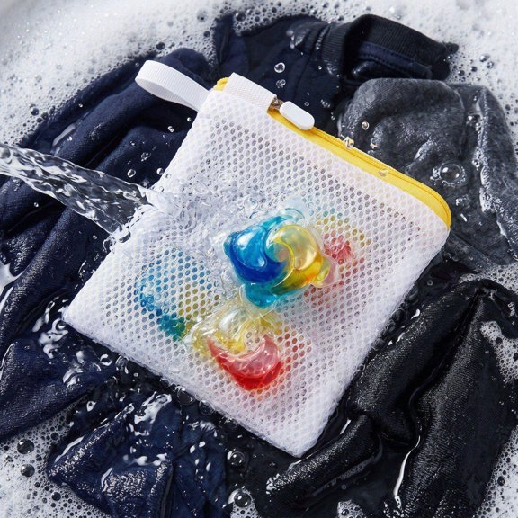 DAMAI Laundry Pod Bags with Zipper, Reusable Small Mesh Wash Bags for Anti-Sticking & Stain Prevention, Portable Laundry Accessory for Home Apartment Dorm Use Pods Scented Beads Storage
