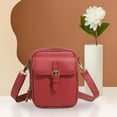 thumbnail image 1 of DAMAI Leather Crossbody Bags for Women,Double Layer Large Capacity Messenger Bag, Retro Faux Leather Built in Purse Anti Theft Bag(Red), 1 of 5