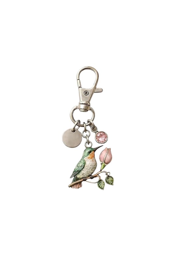 A Little Hummingbird for You keychain, Featuring Birthstones, Personalized Humming Bird Theme Mom Keychain, Personalized Humming Bird Theme Mom Keychain