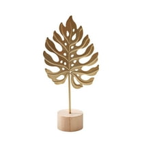 DAMAI Luxury Nordic Metal Ginkgo & Palm Leaf Sculptures, Leaves Ornaments Modern Creative Home Décor Accents Statue for Office, Room, Bookshelf, Home Decor