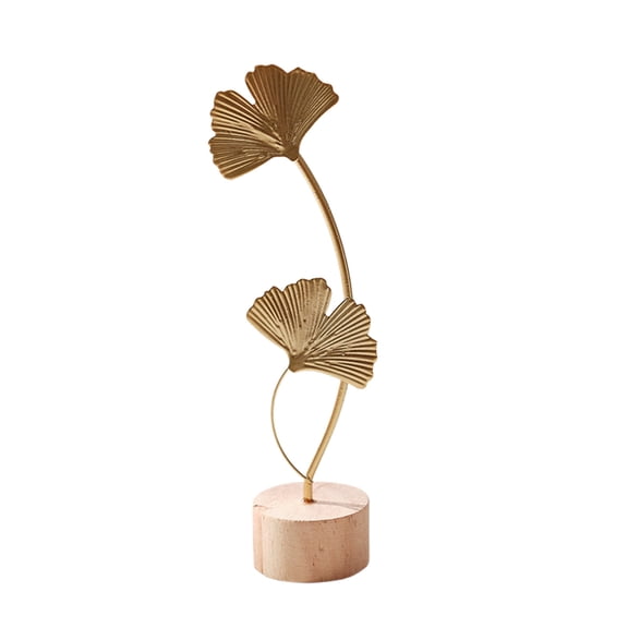 DAMAI Luxury Nordic Metal Ginkgo & Palm Leaf Sculptures, Leaves Ornaments Modern Creative Home Décor Accents Statue for Office, Room, Bookshelf, Home Decor