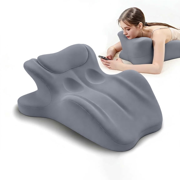 DAMAI Memory Foam Ergonomic Wedge Pillow for Reading & Back Support, 27° Angle Contoured Cushion for Sitting or Lounging, Multi-Functional Leg Rest and Lumbar Support Pillow