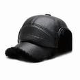 thumbnail image 1 of DAMAI Men's Winter Hat with Sheepskin Flat Top Earmuffs, Adjustable Men's Hat with Earflap,Winter Warm Men Soft Hunting Hat, 1 of 8