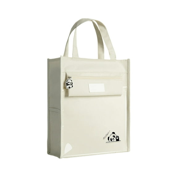 DAMAI Mesh Panda Zipper Pouch Bags with Handles,Craft Organizer Tote Bag with Label Pocket, Storage Bags Leak Proof Homework And Stationery Storage Bags Suitable For Travel And Fitness Necessity