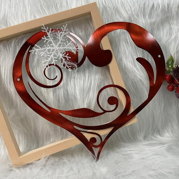 DAMAI Metal Heart Wall Art Decor Love Symbol Cutouts Sign Ornaments Vintage Metal Wall Sculptures Anniversary Valentine's Day Decorations Gift for Her Him Home Living Room Bedroom (6.3Inch)