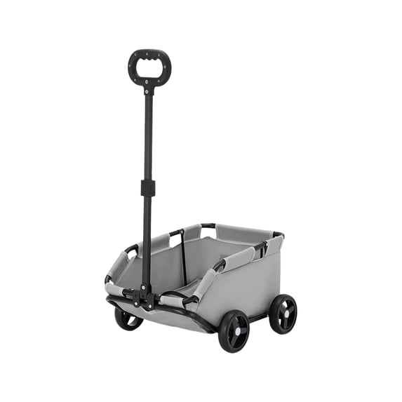 DAMAI Mini 4 Wheel Foldable Dog Stroller, Portable Pet Carrier Dog Cart w/Side Storage Pocket Adjustable & 360掳 Rotatable Pull Rod for Small Pets Travel Shopping Walking