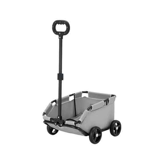 DAMAI Mini 4 Wheel Foldable Dog Stroller, Portable Pet Carrier Dog Cart w/Side Storage Pocket Adjustable & 360掳 Rotatable Pull Rod for Small Pets Travel Shopping Walking