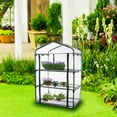 thumbnail image 1 of DAMAI Mini Indoor Greenhouse, Small Portable Outdoor Plant Green House Cabinet, PVC Cover Portable Greenhouses Cover wih Roll-Up Zipper Door, Waterproof Green Tent(Iron Stand not Include), 1 of 7