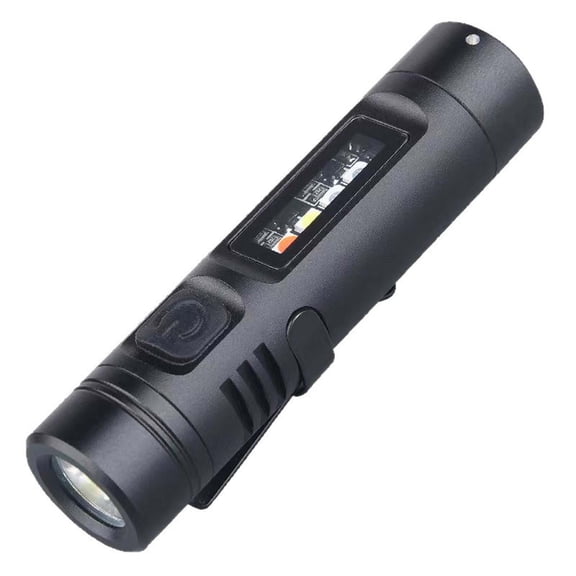 DAMAI Multi-Functional Aluminum Alloy Mini Flashlight, Small LED Keychain Flashlights with Bright Beam Strobe, USB Rechargeable Waterproof for Outdoor Camping Hiking Emergency Survival(Black)