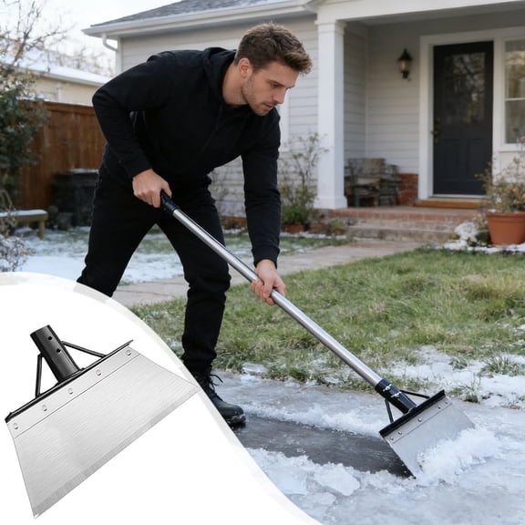 DAMAI Multi-Functional Cleaning Shovel - Snow Pusher Shovel, Heavy Duty Multifunctional Cleaning Shovel, Manganese Steel Weeding Tool for Garden, Pavement & Floors (Handle Not Included)